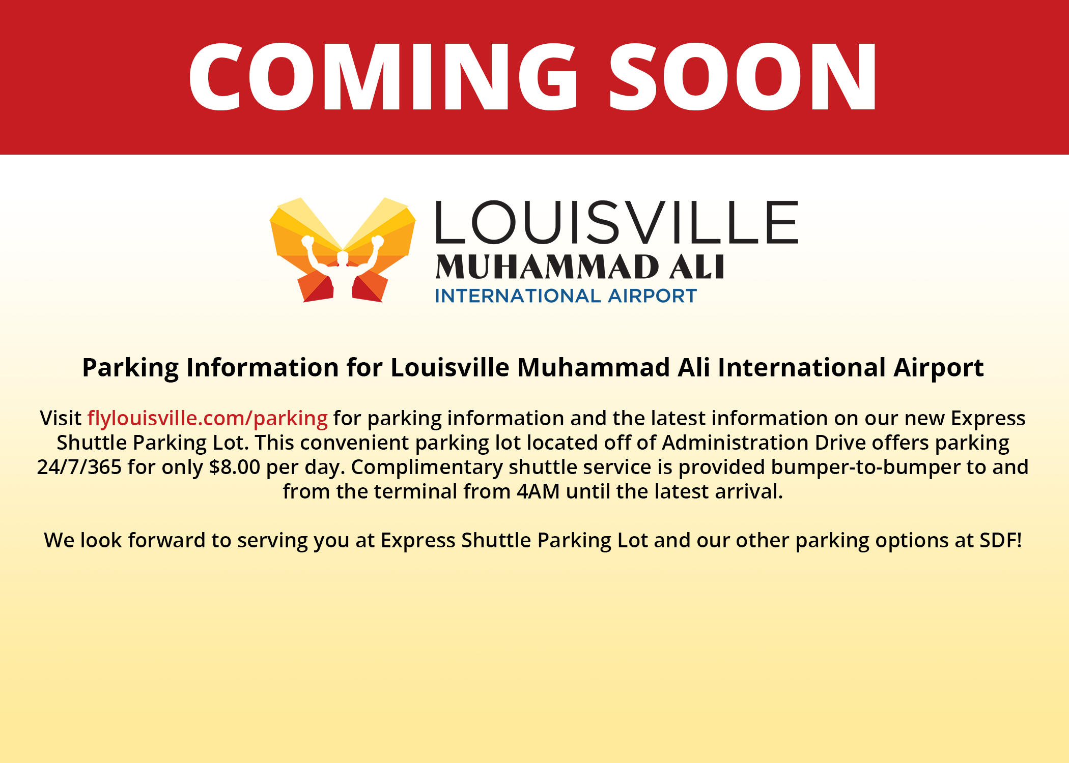 Parking Information for Louisville Muhammad Ali International Airport